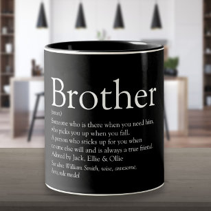Modern Best Ever Brother Definition Zweifarbige Tasse