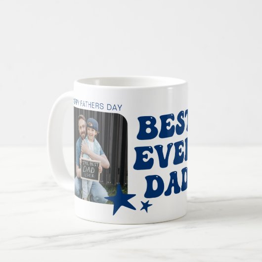 Modern Best Ever Vater | FotoCollage Kaffeetasse (Vorderseite Links)