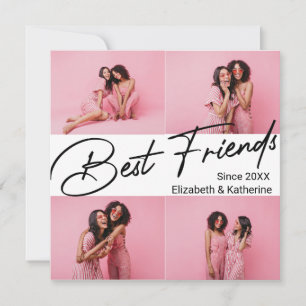 Modern Best Friends 4 Foto Collage Geschenk Ankündigung
