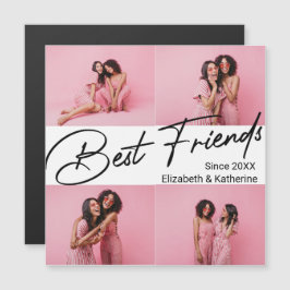 Modern Best Friends 4 Foto Collage Geschenk Magnetkarte