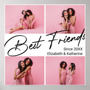 Modern Best Friends 4 Foto Collage Geschenk Poster