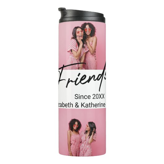 Modern Best Friends 4 Foto Collage Geschenk Thermosbecher (Nach rechts gedreht)