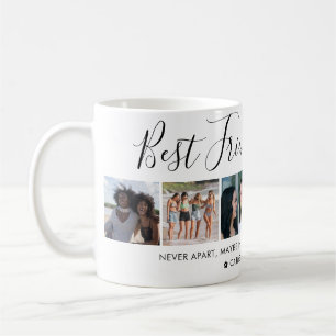 Modern Best Friends 6 Foto Collage Script Quote Kaffeetasse
