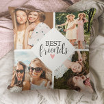 Modern Best Friends Beste Freundin Script Foto Kissen<br><div class="desc">Ein Foto mit einem Kissen für 4 Fotos auf der Vorder- und Rückseite. Personalisieren Sie es mit Fotos Ihrer Freunde. Entworfen für Sie von BlackBerry Boulevard.</div>