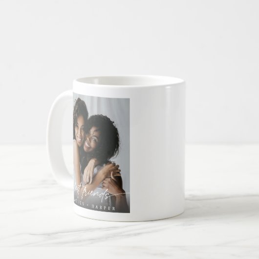 Modern Best Friends BFF Photo Script Kaffeetasse (Vorderseite Links)
