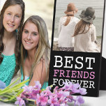 Modern Best Friends Forever 2 Foto Collage Fotoplatte<br><div class="desc">Moderne Zwei-Foto-Plakette für ein perfektes Geschenk für Geburtstage und besondere Anlässe.</div>