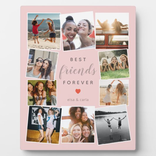 Modern Best Friends Forever Foto Collage Beste Fre Fotoplatte (Vorderseite)