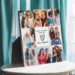 Modern Best Friends Forever Foto Collage Namen Fotoplatte<br><div class="desc">Die Modern Best Friends Forever Foto Collage Names Plaque ist eine stilvolle und personalisierte Art, Ihre nahen Freundschaften zu feiern. Diese Plakette mit mehreren Foto-Slots ermöglicht es Ihnen, Ihre besten Erinnerungen zusammen zu präsentieren, mit der Möglichkeit, beide Namen für eine benutzerdefinierte Touch einzubinden. Perfekt für Geburtstage, besondere Anlässe oder einfach...</div>