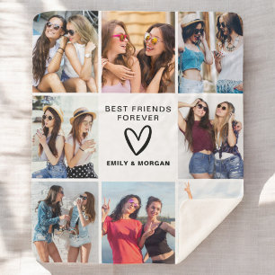Modern Best Friends Forever Foto Collage Namen Sherpadecke