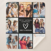 Modern Best Friends Forever Foto Collage Namen Sherpadecke (Vorderseite)