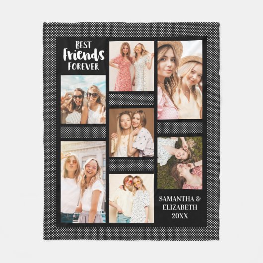Modern Best Friends Forever Stylish Photo Collage Fleecedecke (Vorderseite)