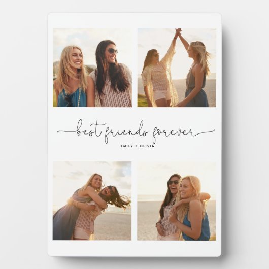Modern Best Friends Forever Zitat 4 FotoCollage Fotoplatte (Vorderseite)