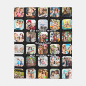 Modern Best Friends Foto Collage Black MEDIUM Fleecedecke (Vorderseite)