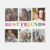 Modern Best Friends Foto Collage Fleecedecke (Vorderseite (Horizontal))