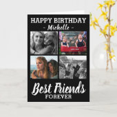 Modern Best Friends Foto Collage Happy Geburtstag Karte (Gelbe Blume)