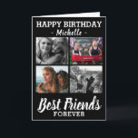 Modern Best Friends Foto Collage Happy Geburtstag Karte<br><div class="desc">Passen Sie eine Geburtstagskarte für Ihre Kinder an,  indem Sie einfach 4 Ihrer bevorzugten Fotos hochladen. Mit dem Text 'Happy Birthday',  ihrem Namen und dem süßen Zitat Best Friends Forever.</div>