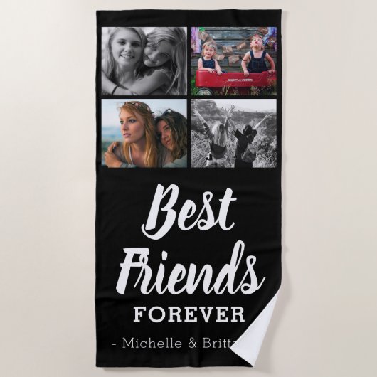 Modern Best Friends Foto Collage Strandtuch (Vorderseite)