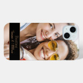 Modern Best Friends Foto Name Case-Mate iPhone Hülle (Rückseite (Horizontal))