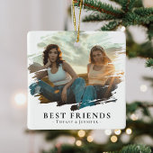 Modern Best Friends Foto & Name/s Weihnachten Keramikornament