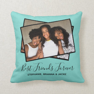 Modern Best Friends Foto Personalisiert Spaß grü Kissen