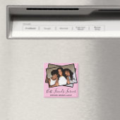 Modern Best Friends Foto Personalisiert Spaß Rosa Magnet (In Situ (Geschirrspüler))