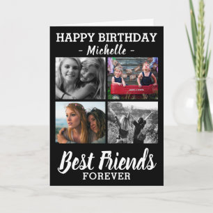 Modern Best Friends Photo Collage Happy Birthday Karte