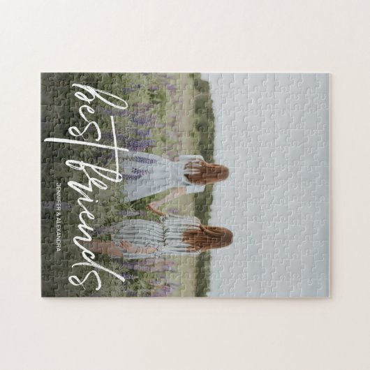 Modern Best Friends Script und Foto Puzzle (Horizontal)