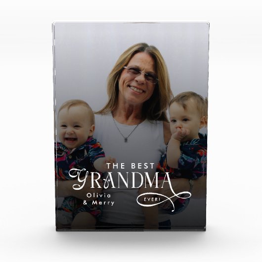 Modern Best Grandma Ever Photo Personalized Gifts Fotoblock (Vorderseite)
