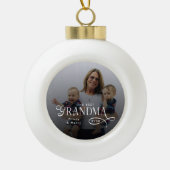 Modern Best Grandma Ever Photo Personalized Keramik Kugel-Ornament (Vorderseite)