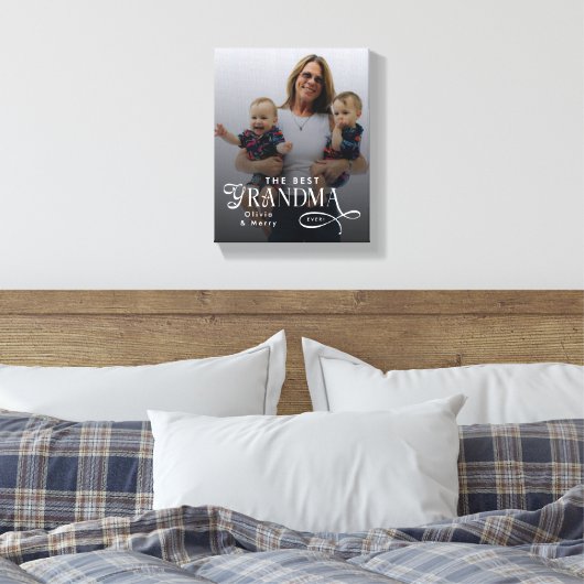 Modern Best Grandma Ever Photo Personalized Leinwanddruck (Insitu (Schlafzimmer))