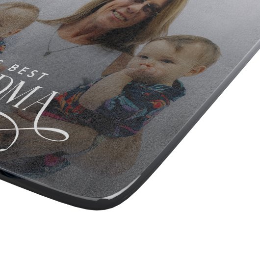 Modern Best Grandma Ever Photo Personalized Schneidebrett (Ecke)