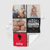 Modern Best Grandpa by Par Photo Collage Gift Golfhandtuch (Insitu)
