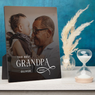 Modern Best GrandPa Ever Foto Personalisiert Fotoplatte