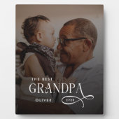 Modern Best GrandPa Ever Photo Personalized Fotoplatte (Vorderseite)