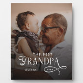 Modern Best GrandPa Ever Photo Personalized Fotoplatte (Vorderseite)