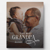 Modern Best GrandPa Ever Photo Personalized Fotoplatte (Vorderseite)
