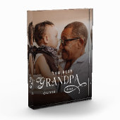 Modern Best GrandPa Ever Photo Personalized Gifts Fotoblock (Links)