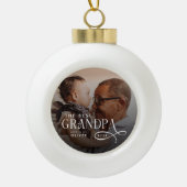 Modern Best GrandPa Ever Photo Personalized Keramik Kugel-Ornament (Vorderseite)