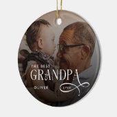 Modern Best GrandPa Ever Photo Personalized Keramik Ornament (Links)