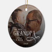 Modern Best GrandPa Ever Photo Personalized Keramik Ornament (Links)