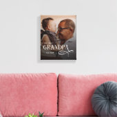 Modern Best GrandPa Ever Photo Personalized Leinwanddruck (Insitu (Wohnzimmer))