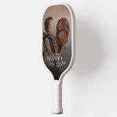 Modern Best GrandPa Ever Photo Personalized Pickleball Schläger (Links)