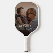 Modern Best GrandPa Ever Photo Personalized Pickleball Schläger (Rückseite)