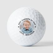 Modern Best GRANDPA Par Personalisiertes Foto Golfball (Vorderseite)