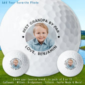 Modern Best GRANDPA Par Personalisiertes Foto Golfball