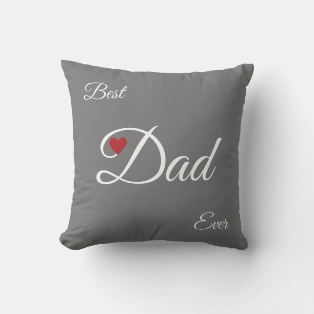 Modern Best Heart Vater on Gray Kissen (Vorderseite)