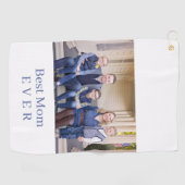Modern Best Mama Ever Foto Blue Golf Handtuch (Horizontal)