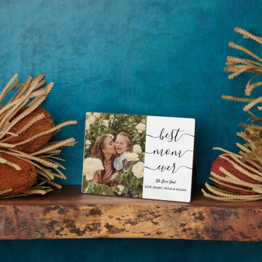 Modern Best Mama Ever Foto Einfache Script Elegant Fotoplatte (Seite)