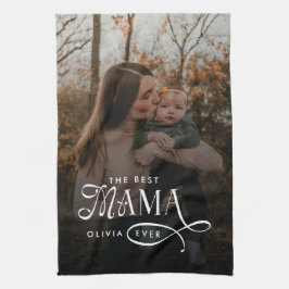 Modern Best Mama Ever Photo Mothers Day Gifts Geschirrtuch