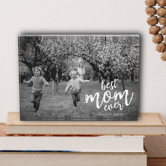Modern Best Mama je Mommy Kids Name Script Fotoblock